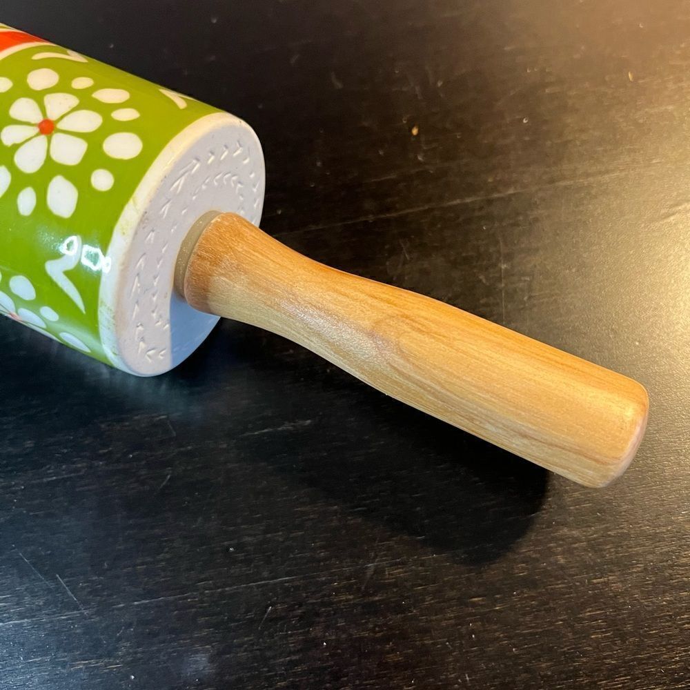 Anthropologie folk art ceramic rolling pin - Picture 7 of 7